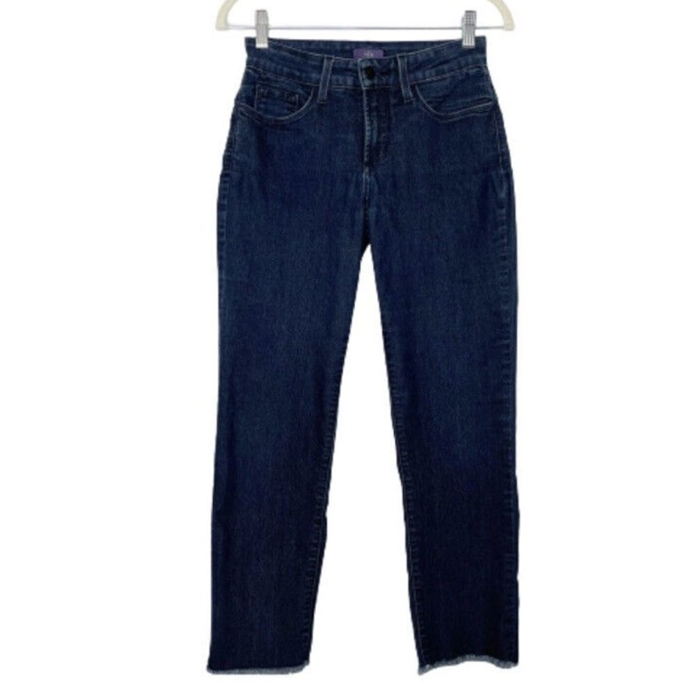 Nydj Cropped Jeans Women’s Size 2 Mid Rise Dark Wash